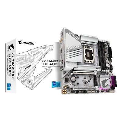 Placa-Mãe Gigabyte Z790M AORUS ELITE AX ICE, mATX, DDR5, RGB, Bluetooth - Z790M AORUS ELITE AX ICE