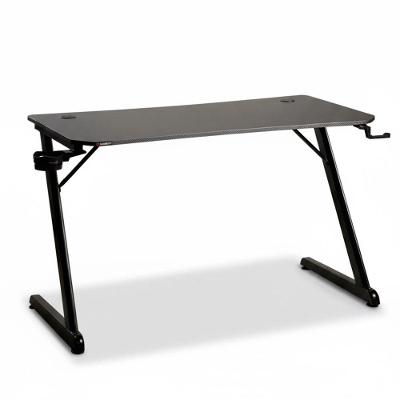 Mesa Gamer Husky Snow, Preto - Superfície em Fibra de Carbono, Suporte para Headset e Copo, Resistente à Umidade - HDG100