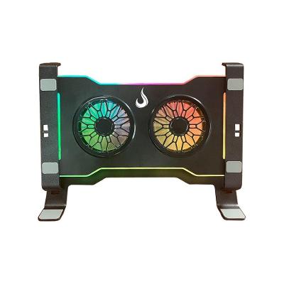Base com Cooler em Aço carbono para Notebook e Tablets Rise Mode Até 17"", Galaxy Gray X7, RGB - RM-CNC-07-RGB