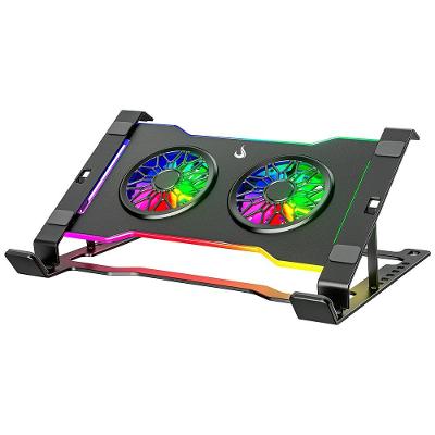 Base com Cooler em Aço carbono para Notebook e Tablets Rise Mode Até 17"", Galaxy Gray X7, RGB - RM-CNC-07-RGB