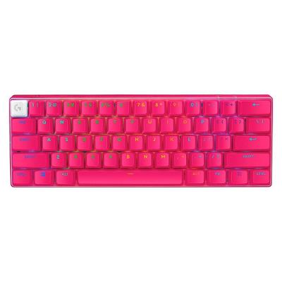 Teclado Sem Fio Mecânico Gamer Logitech G PRO X 60 Lightspeed, RGB, Bluetooth, Compatível com Windows, Rosa Magenta - 920-011940