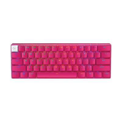 Teclado Sem Fio Mecânico Gamer Logitech G PRO X 60 Lightspeed, RGB, Bluetooth, Compatível com Windows, Rosa Magenta - 920-011940