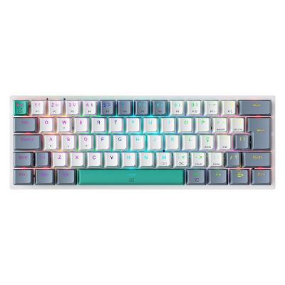 Teclado Mecânico Gamer Machenike K500-B61, RGB, Switch Huano Red, Branco - REF JJ02G0003