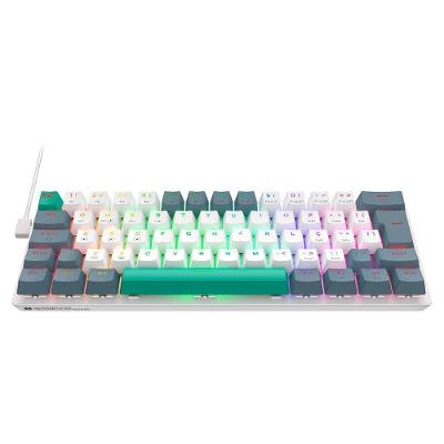 Teclado Mecânico Gamer Machenike K500-B61, Switch Huano Blue, ABNT, Branco - K500-B61BBR