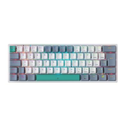 Teclado Mecânico Gamer Machenike K500-B61, Switch Huano Blue, ABNT, Branco - K500-B61BBR