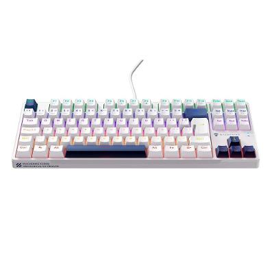 Teclado Mecânico Gamer Machenike K500B-B87 RGB, Switch RED, Layout 80%, Usb-C, Abnt2, Branco E Azul - REF JJ02GZ009