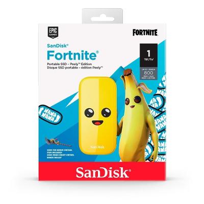 SSD Externo SanDisk Fortnite, 1TB, USB 3.2 Gen 2, Portátil, Leitura: 800 MB/s, SDSSDE30-1T00-G25F