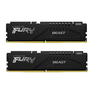 Memória RAM Kingston Fury Beast, 32GB (2x16GB), 5600MHz, DDR5, CL40, para Intel XMP, Preto - KF556C40BBK2-32