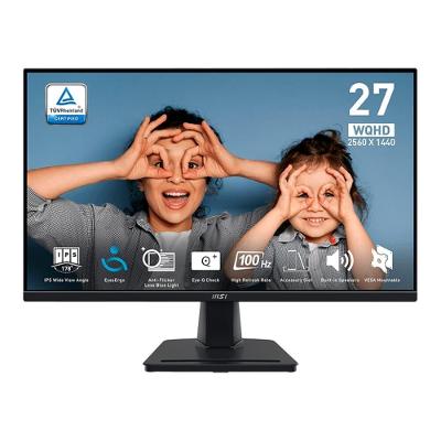 Monitor Office MSI PRO 27", QHD, 100Hz, 1ms, IPS, HDMI e DP, Alto-falantes Embutidos, Preto - MP275Q