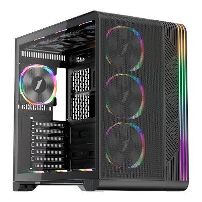 Gabinete Gamer 1STPLAYER VT7, Mid Tower, ATX, Lateral em Vidro Temperado, Sem Fan, Preto - VT7-BK