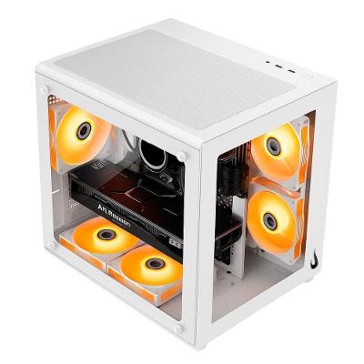 Gabinete Gamer Rise Mode Galaxy Glass X Mini, M-ATX, Lateral e Frontal em Vidro Temperado, Branco - RM-GA-GGXN-FW