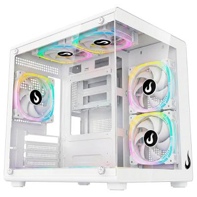 Gabinete Gamer Rise Mode Galaxy Glass X Mini, M-ATX, Lateral e Frontal em Vidro Temperado, Branco - RM-GA-GGXN-FW