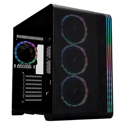 Gabinete Gamer 1STPLAYER VT7, Mid Tower, RGB, ATX, Lateral em Vidro Temperado, 4X Fans, Preto - VT7-BK-4FS7