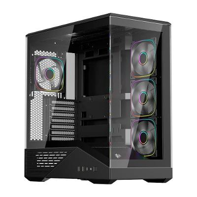Gabinete Gamer 1STPLAYER GM7, Mid Tower, ATX, Lateral em Vidro Temperado, Sem Fan, Preto - GM7-BK