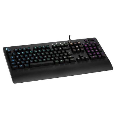 Teclado Gamer Logitech G213, RGB LIGHTSYNC, Controles de Mídia Dedicados, Design Durável Resistente à Respingos, ABNT2, Preto  - 920-009438