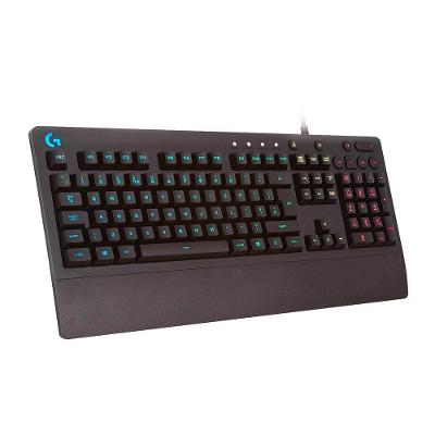 Teclado Gamer Logitech G213, RGB LIGHTSYNC, Controles de Mídia Dedicados, Design Durável Resistente à Respingos, ABNT2, Preto  - 920-009438