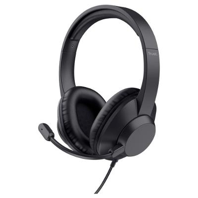 Headset Trust Ayda Max, Conexão P2, com Microfone, Preto - 25460