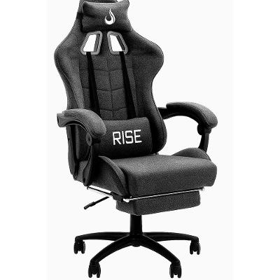 Cadeira Gamer Rise Mode X04, Ângulo Ajustável, Apoio Para os Pés Retrátil, Cinza, Tecido - RM-CG-X04-GR-FBC