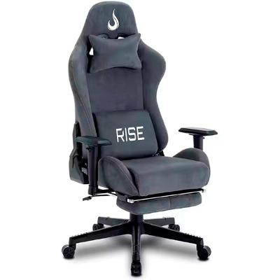Cadeira Gamer Rise Mode X02, Ângulo Ajustável, Braço 2D, Apoio Para os Pés Retrátil, Cinza Fabric - RM-CG-X02-GR-FBC