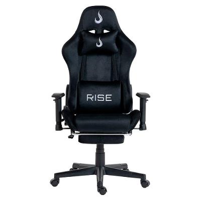 Cadeira Gamer Rise Mode X02, Ângulo Ajustável, Até 130Kg, Braço 2D, Apoio Para os Pés Retrátil, Preta - RM-CG-X02-BK-FBC