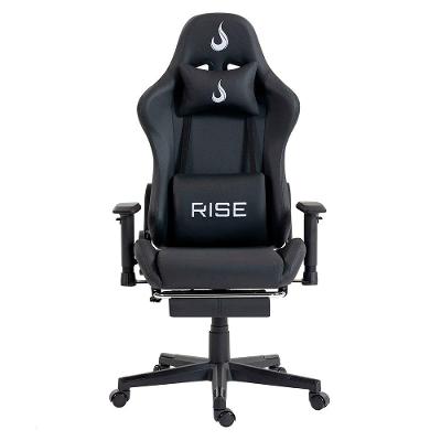 Cadeira Gamer Rise Mode X02, Ângulo Ajustável, Até 130Kg, Braço 2D, Apoio Para os Pés Retrátil, Preta - RM-CG-X02-BK