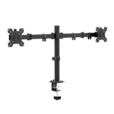 Suporte de Mesa Articulado para 2 Monitores de 13" a 32" Ergofirst, Ajuste de Inclinação, Altura e Giro, Preto - G01-C024