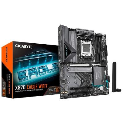 Placa Mãe Gigabyte X870 EAGLE WIFI7, AMD AM5, ATX, DDR5, RGB, Wi-Fi 7, Bluetooth, Preto - X870 EAGLE WIFI7