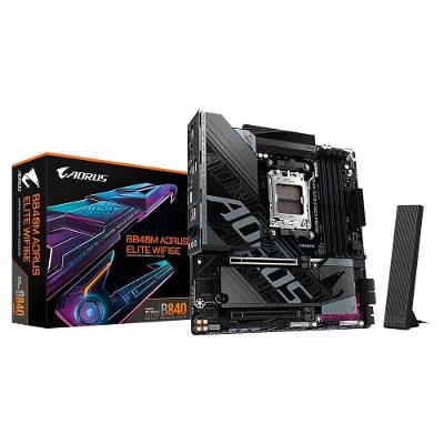 Placa Mãe Gigabyte B840M AORUS ELITE WIFI6E, AMD AM5, Micro ATX, DDR5, RGB, Wi-Fi 6E, Bluetooth, Preto - B84MET6-00