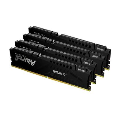 Memória RAM Kingston Fury Beast, 128GB (4x32GB), 5200MHz, DDR5, CL40,para Intel XMP, Preto - KF552C40BBK4-128
