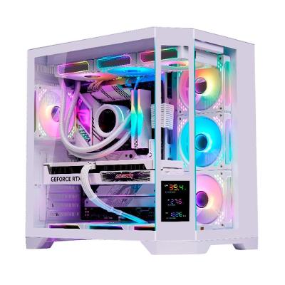 Gabinete Gamer Rise Mode Zeus Glass Screen 02, Mid Tower, ATX, Display 3.5, Lateral e Frontal em Vidro, Branco - RM-CA-ZES-02-FW