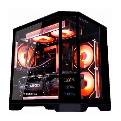 Gabinete Gamer Rise Mode Zeus Glass Screen 01, Mid Tower, M-ATX, Display 3.5, Lateral em Vidro, Preto - RM-CA-ZES-01-FB