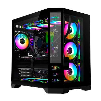 Gabinete Gamer Rise Mode Zeus Glass Screen 02, Mid Tower, ATX, Display 3.5, Lateral e Frontal em Vidro, Preto - RM-CA-ZES-02-FB