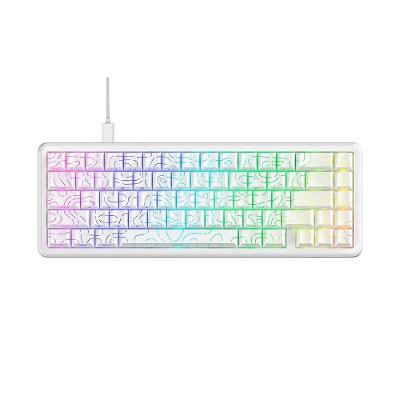 Teclado Magnético Gamer Attack Shark X65 HE, Rapid Trigger, 8000Hz, 0.01ms, White Contour Line, Branco e Cinza - AS-X65HE-WCL