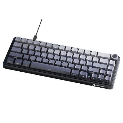 Teclado Mecânico Gamer Attack Shark X66, 65% Compacto, RGB, Moonlight, Cinza/Branco - AS-X66-MN-LG