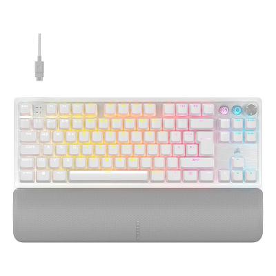 Teclado Magnético Gamer Corsair K70 PRO TKL LED RGB, Switch CORSAIR MGX, Hall Effect, Rapid Trigger, US, Branco - CH-911921G-NA