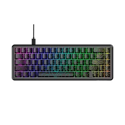 Teclado Magnético Gamer Attack Shark X65 HE, Rapid Trigger, 8000Hz, 0.01mm, Contour Line, Preto e Cinza - AS-X65HE-CL