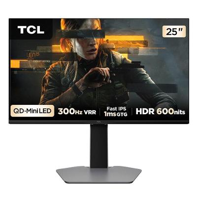 Monitor Gamer TCL QD Mini LED 25", FHD, 300Hz, 1ms, HDR 600, Altura Ajustável - 25G64
