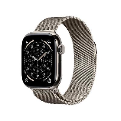 Apple Watch Series 11 GPS + Cellular, Caixa Natural de Titânio de 42 mm, Pulseira Natural Estilo Milanês - MF8P4AM/A