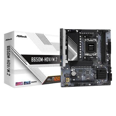 Placa-Mãe ASRock B650M-HDV/M.2, AMD B650, mATX, DDR5, Preto - 90-MXBLA*