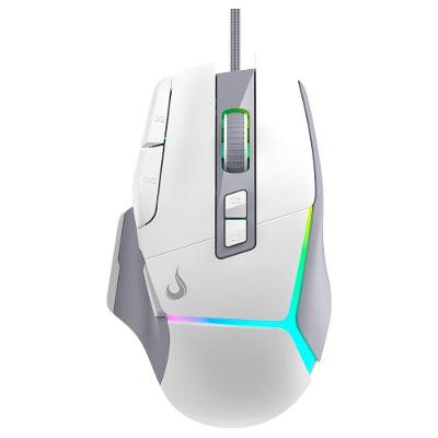 Mouse Gamer Rise Mode Laser Pro White RGB, 16000 DPI, 10 Botões, Branco - RM-MG-LP-W