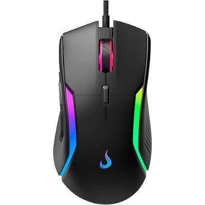 Mouse Gamer Rise Mode Laser Black RGB, 16000 DPI, 9 Botões, Preto - RM-MG-L-B