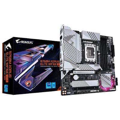 Placa Mãe Gigabyte B760M AORUS ELITE WIFI6E GEN5, Intel LGA 1700, mATX, DDR5, RGB,  PCIe 5.0, Wi-Fi 6E, Bluetooth - B760M A E WF6E GEN5