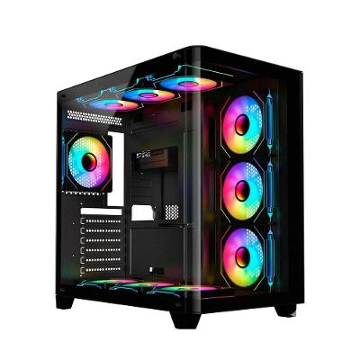 Gabinete Gamer Liketec Madness X, Mid Tower, ATX, Lateral e Frontal em Vidro Curvo, Sem Fans, Preto - LKT-MDX-25-BLK01