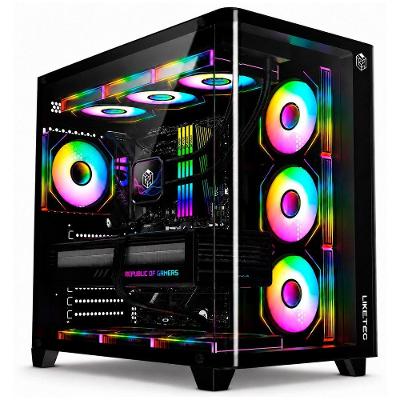 Gabinete Gamer Liketec Madness X, Mid Tower, ATX, Lateral e Frontal em Vidro Curvo, Sem Fans, Preto - LKT-MDX-25-BLK01