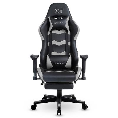 Cadeira Gamer XT Racer Speed Series, Até 120kg, Com Almofadas e Apoio de Pés, Reclinável, Descanso de Braço 2D, Preto e Cinza - XTS170