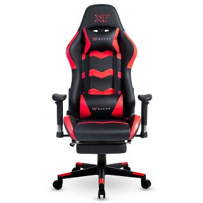 Cadeira Gamer XT Racer Speed Series, Até 120kg, Com Almofadas e Apoio de Pés, Reclinável, Descanso de Braço 2D, Preto e Vermelho - XTS180
