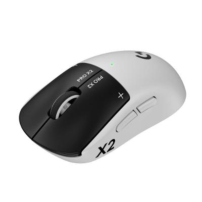 Mouse Gamer Sem Fio Logitech G PRO X2 SUPERSTRIKE LIGHTSPEED, 61 g, Cliques Táteis Personalizáveis, USB-C, Preto e Branco - 910-007775