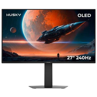 Monitor Gamer Husky Boreal OLED 27", QHD, 240Hz, RGB, DisplayPort e HDMI, 1.07B Cores, Ajuste de Ângulo, Preto - HMG00727