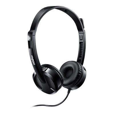 Headset Rapoo H100, Áudio Estéreo, Microfone com Redução de Ruído, Conector P2, Preto - H100