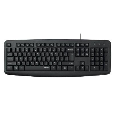 Teclado Rapoo NK2600, 104 Teclas de Membrana, Teclas Multimídia, Resistente a Líquidos, USB, Preto- NK2600